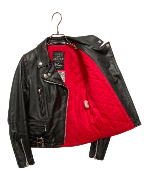 MAISON DE REEFUR（メゾン ド リーファー）MAISON DE REEFUR (メゾン ド リーファー) ADDICT CLOTHES (アディクト クローズ) ダブルライダースジャケット ブラック サイズ:36の古着・服飾アイテム