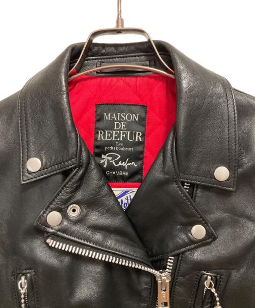 MAISON DE REEFUR（メゾン ド リーファー）MAISON DE REEFUR (メゾン ド リーファー) ADDICT CLOTHES (アディクト クローズ) ダブルライダースジャケット ブラック サイズ:36の古着・服飾アイテム