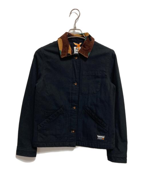 Timberland（ティンバーランド）Timberland (ティンバーランド) コーデュロイ切替チョアジャケット ブラック サイズ:Sの古着・服飾アイテム