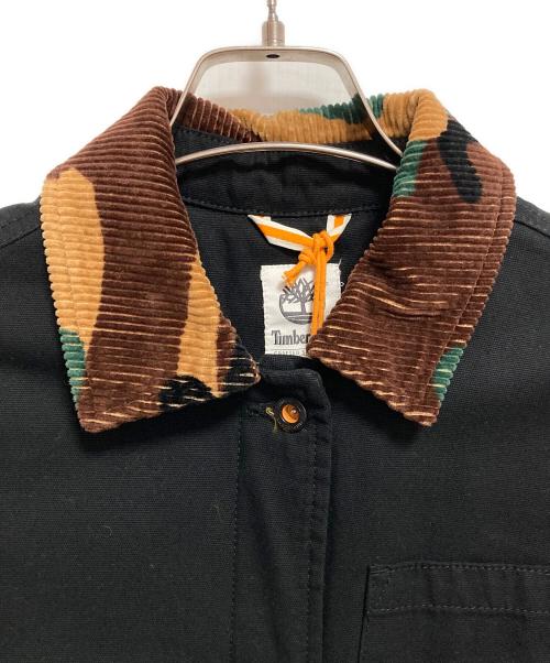 Timberland（ティンバーランド）Timberland (ティンバーランド) コーデュロイ切替チョアジャケット ブラック サイズ:Sの古着・服飾アイテム