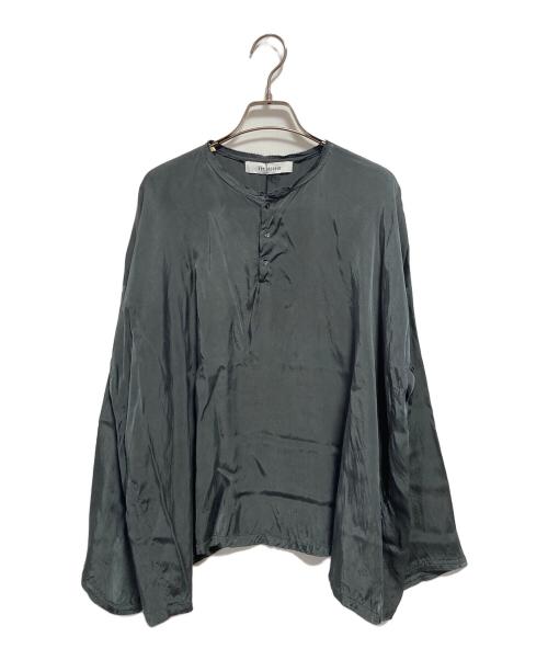 Veritecoeur（ヴェリテクール）Veritecoeur (ヴェリテクール) フィブリルサテンヘンリーネックシャツ グレー サイズ:FREEの古着・服飾アイテム
