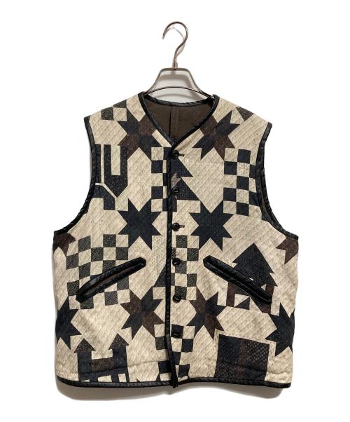 ASEEDONCLOUD（アシードンクラウド）ASEEDONCLOUD (アシードンクラウド) Reversible uniform vest アイボリー×ブラック サイズ:Mの古着・服飾アイテム