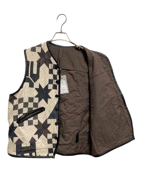 ASEEDONCLOUD（アシードンクラウド）ASEEDONCLOUD (アシードンクラウド) Reversible uniform vest アイボリー×ブラック サイズ:Mの古着・服飾アイテム
