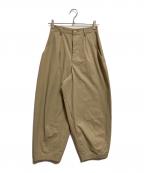 the last flower of the afternoonザ ラスト フラワー オブ ザ アフタヌーン）の古着「⼀握の⾔葉 Wide tapered trousers」｜ベージュ