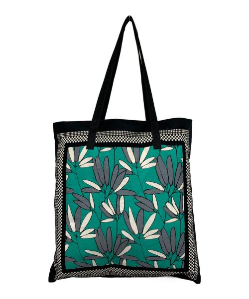 MARNI（マルニ）MARNI (マルニ) PORTER (ポーター) コラボテキスタイルトートバッグ ブラック×グリーンの古着・服飾アイテム