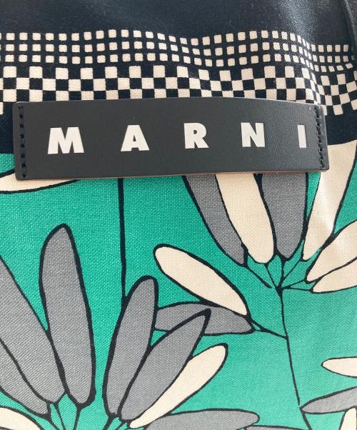 MARNI（マルニ）MARNI (マルニ) PORTER (ポーター) コラボテキスタイルトートバッグ ブラック×グリーンの古着・服飾アイテム