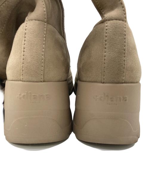 +DIANA（プラスダイアナ）+diana (プラスダイアナ) 厚底ストレッチロングブーツ ベージュ サイズ:US6の古着・服飾アイテム
