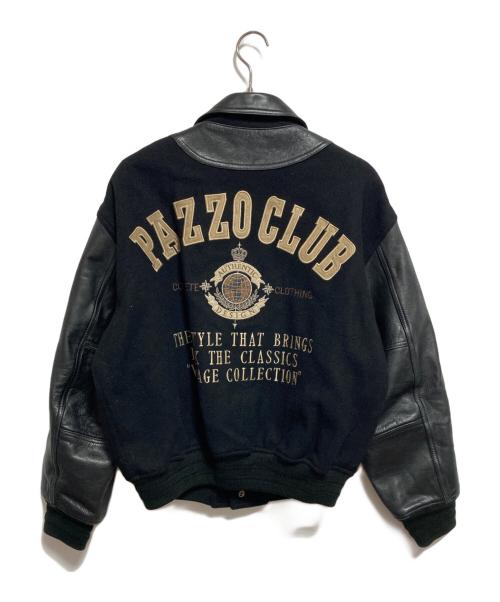 PAZZO（パッゾ）PAZZO (パッゾ) レザー切替スタジャン ブラック サイズ:44の古着・服飾アイテム