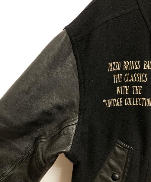 PAZZO（パッゾ）PAZZO (パッゾ) レザー切替スタジャン ブラック サイズ:44の古着・服飾アイテム