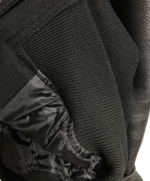 PAZZO（パッゾ）PAZZO (パッゾ) レザー切替スタジャン ブラック サイズ:44の古着・服飾アイテム