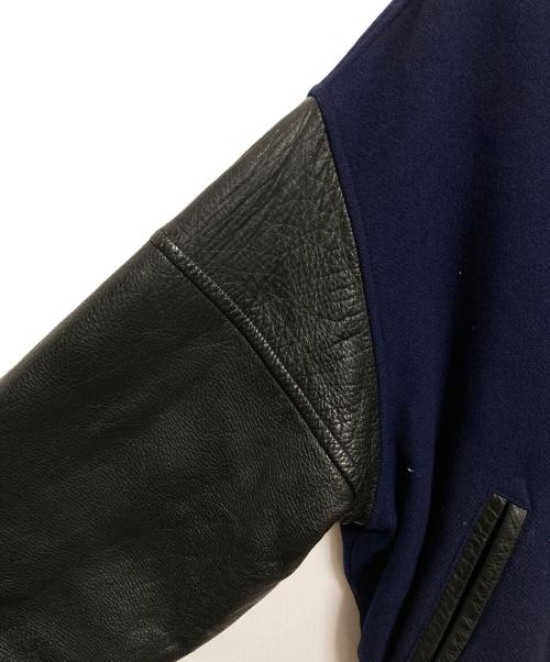 FANCY BALL（ファンシーボール）FANCY BALL (ファンシーボール) レザー切り替えスタジャン ネイビー×ブラック サイズ:FREEの古着・服飾アイテム