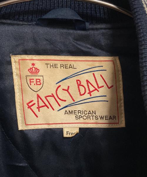 FANCY BALL（ファンシーボール）FANCY BALL (ファンシーボール) レザー切り替えスタジャン ネイビー×ブラック サイズ:FREEの古着・服飾アイテム