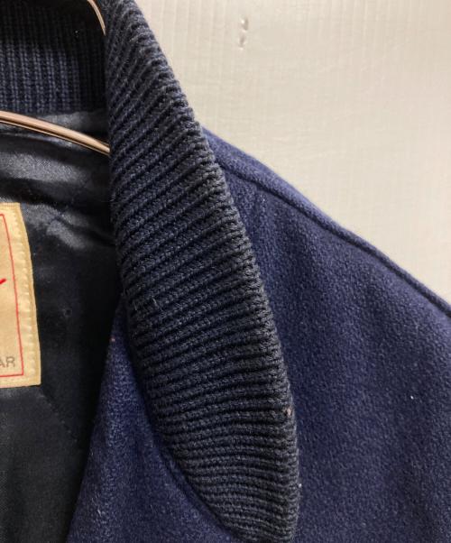 FANCY BALL（ファンシーボール）FANCY BALL (ファンシーボール) レザー切り替えスタジャン ネイビー×ブラック サイズ:FREEの古着・服飾アイテム
