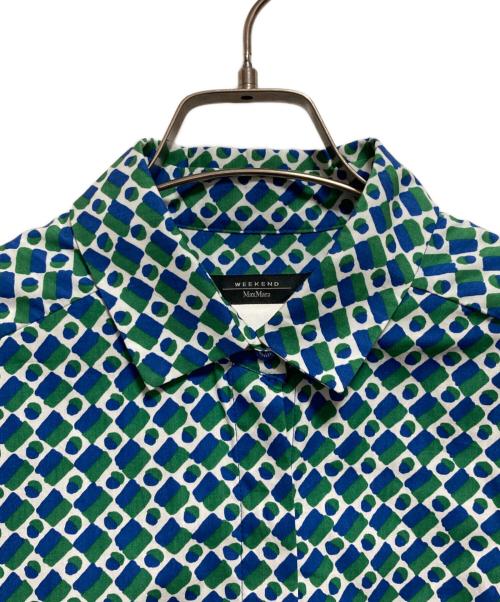 WEEKEND Max Mara（ウィークエンド マックスマーラ）Weekend Max Mara (ウィークエンド マックスマーラ) シャツワンピース ブルー×グリーン サイズ:L（42）の古着・服飾アイテム