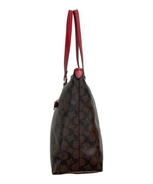 COACH（コーチ）COACH (コーチ) トートバッグ ブラウン×レッドの古着・服飾アイテム