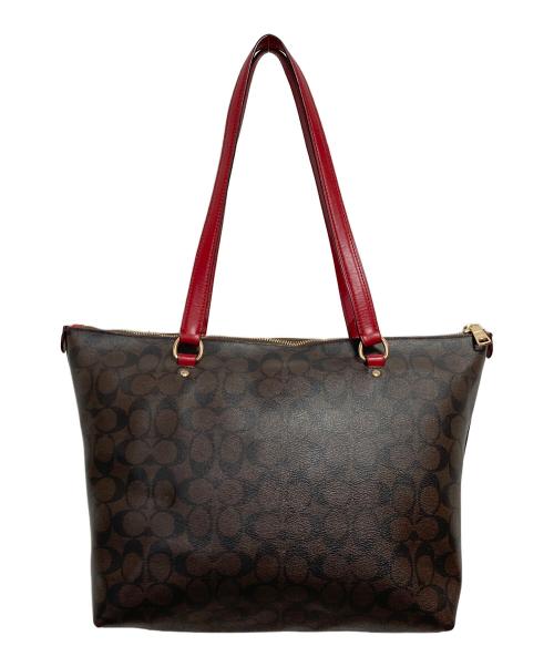 COACH（コーチ）COACH (コーチ) トートバッグ ブラウン×レッドの古着・服飾アイテム