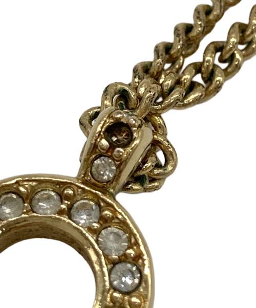 Christian Dior（クリスチャン ディオール）Christian Dior (クリスチャン ディオール) ラインストーンネックレス ゴールドの古着・服飾アイテム