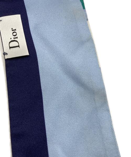 Christian Dior（クリスチャン ディオール）Christian Dior (クリスチャン ディオール) ミッツァシルクスカーフ ブルーの古着・服飾アイテム