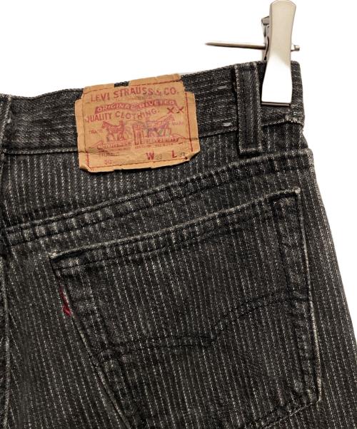 LEVI'S（リーバイス）LEVI'S (リーバイス) STUDENT ストライプブラックデニムパンツ ブラック サイズ:W28 L34の古着・服飾アイテム