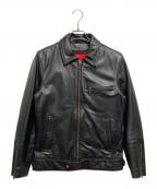 Liugoo Leathersリューグーレザーズ）の古着「ライナー付きカウレザージャケット」｜ブラック