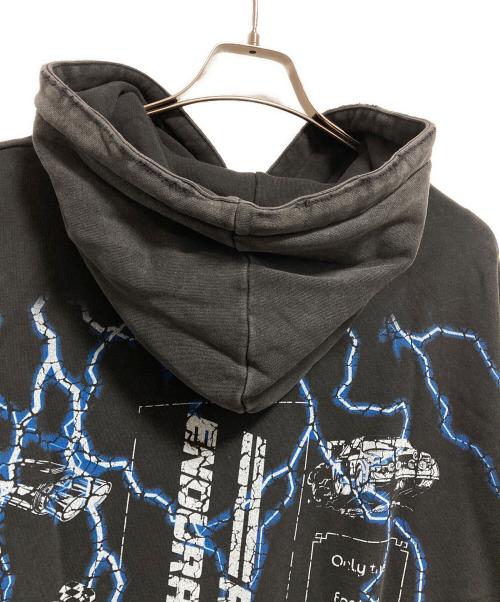 FIRST ROW（ファーストロウ）FIRST ROW (ファーストロウ) ラインストーンプルオーバーパーカー ブラック サイズ:XLの古着・服飾アイテム