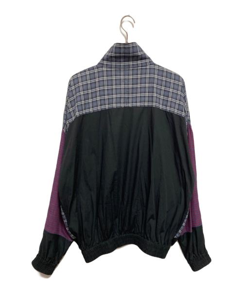 BALENCIAGA（バレンシアガ）BALENCIAGA (バレンシアガ) Poplin Check Retro Panel Wind Jacket ネイビー×パープル サイズ:48の古着・服飾アイテム