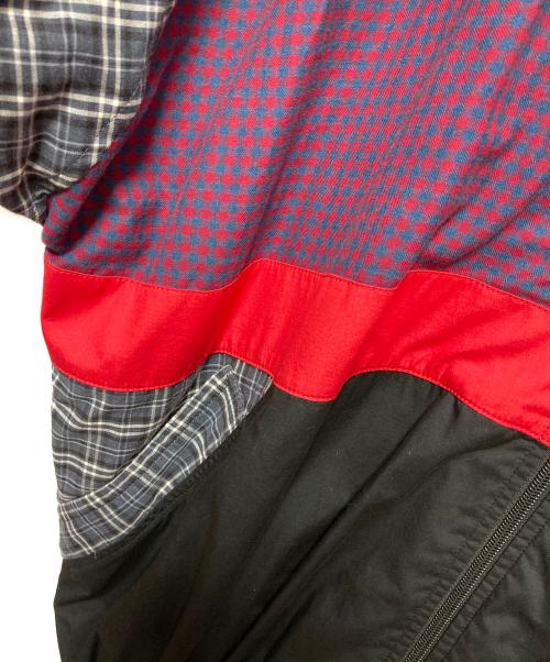 BALENCIAGA（バレンシアガ）BALENCIAGA (バレンシアガ) Poplin Check Retro Panel Wind Jacket ネイビー×パープル サイズ:48の古着・服飾アイテム