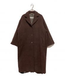 MaxMara（マックスマーラ）の古着「アンゴラ混ウールロングコート」｜ブラウン
