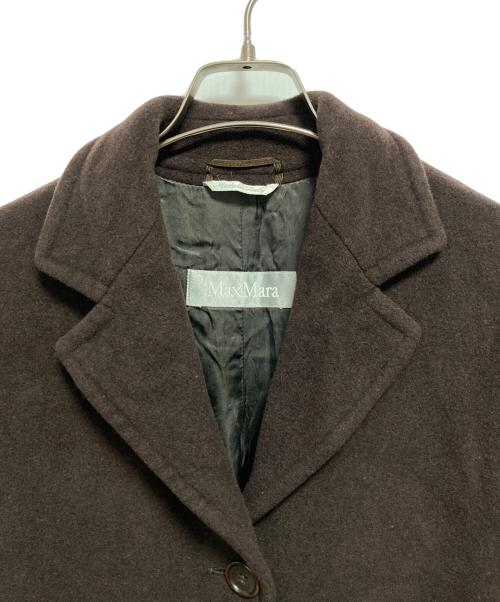MaxMara（マックスマーラ）MaxMara (マックスマーラ) アンゴラ混ウールロングコート ブラウン サイズ:40の古着・服飾アイテム