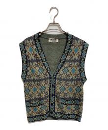 MISSONI UOMO（ミッソーニウオモ）の古着「ニットベスト」｜ネイビー×イエロー