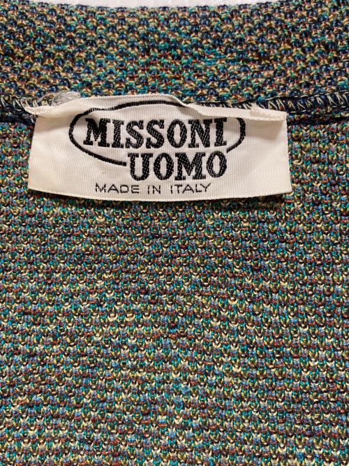 MISSONI UOMO（ミッソーニウオモ）MISSONI UOMO (ミッソーニウオモ) ニットベスト ネイビー×イエロー サイズ:38の古着・服飾アイテム