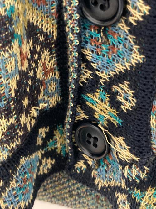 MISSONI UOMO（ミッソーニウオモ）MISSONI UOMO (ミッソーニウオモ) ニットベスト ネイビー×イエロー サイズ:38の古着・服飾アイテム