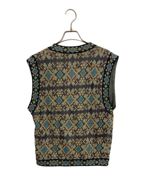 MISSONI UOMO（ミッソーニウオモ）MISSONI UOMO (ミッソーニウオモ) ニットベスト ネイビー×イエロー サイズ:38の古着・服飾アイテム