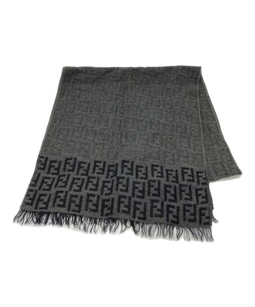FENDI（フェンディ）FENDI (フェンディ) ズッカ柄ウールマフラー グレーの古着・服飾アイテム