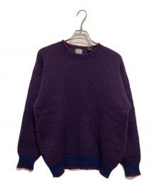 GAP（ギャップ）の古着「80’ｓ総柄ニット」｜ネイビー×レッド