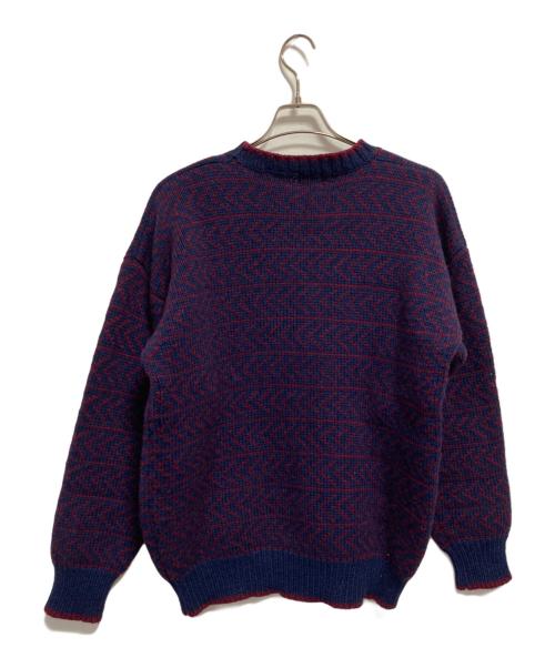 GAP（ギャップ）GAP (ギャップ) 80’ｓ総柄ニット ネイビー×レッド サイズ:XLの古着・服飾アイテム
