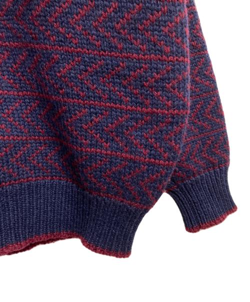 GAP（ギャップ）GAP (ギャップ) 80’ｓ総柄ニット ネイビー×レッド サイズ:XLの古着・服飾アイテム