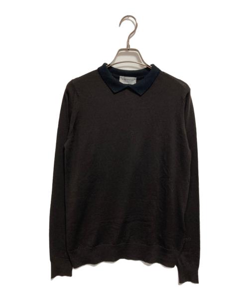 JOHN SMEDLEY（ジョンスメドレー）JOHN SMEDLEY (ジョンスメドレー) 襟付きウールニット ブラウン サイズ:Mの古着・服飾アイテム