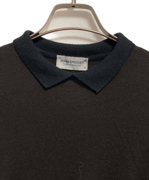 JOHN SMEDLEY（ジョンスメドレー）JOHN SMEDLEY (ジョンスメドレー) 襟付きウールニット ブラウン サイズ:Mの古着・服飾アイテム