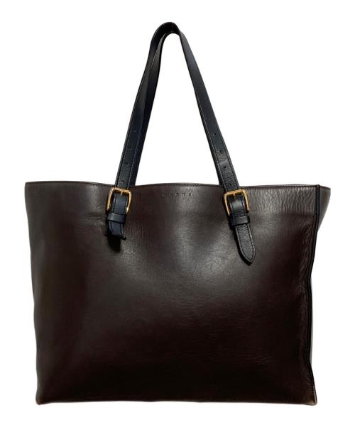 MARNI（マルニ）MARNI (マルニ) レザートートバッグ ブラウンの古着・服飾アイテム