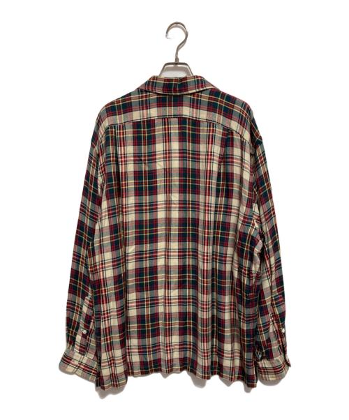 RRL（ダブルアールエル）RRL (ダブルアールエル) 長袖レーヨンチェックシャツ ベージュ×グリーン サイズ:Mの古着・服飾アイテム