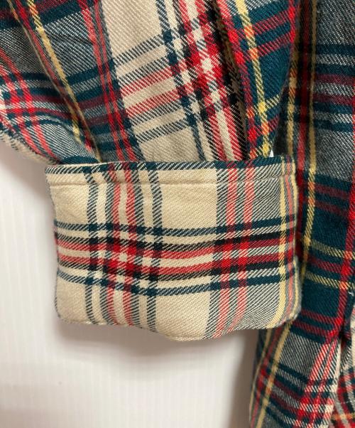 RRL（ダブルアールエル）RRL (ダブルアールエル) 長袖レーヨンチェックシャツ ベージュ×グリーン サイズ:Mの古着・服飾アイテム