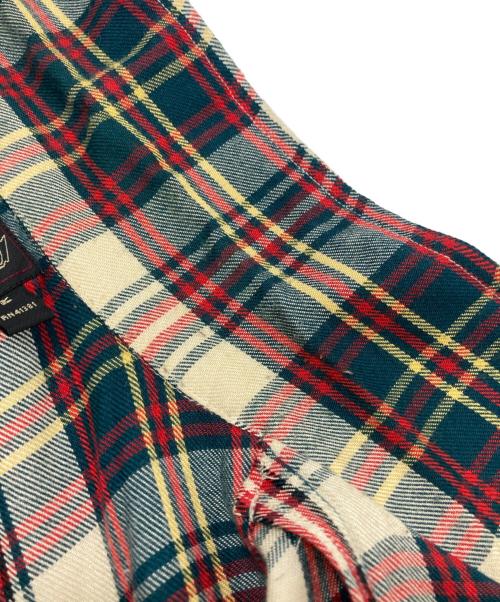 RRL（ダブルアールエル）RRL (ダブルアールエル) 長袖レーヨンチェックシャツ ベージュ×グリーン サイズ:Mの古着・服飾アイテム
