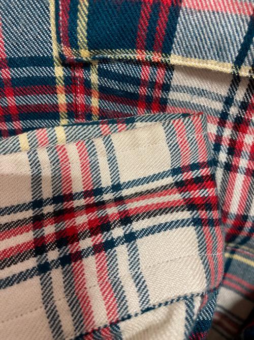 RRL（ダブルアールエル）RRL (ダブルアールエル) 長袖レーヨンチェックシャツ ベージュ×グリーン サイズ:Mの古着・服飾アイテム