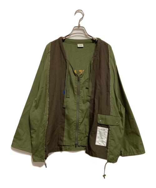 niko and（ニコアンド）niko and (ニコアンド) ミリリメイクジャケット オリーブ×ブラウン サイズ:FREEの古着・服飾アイテム