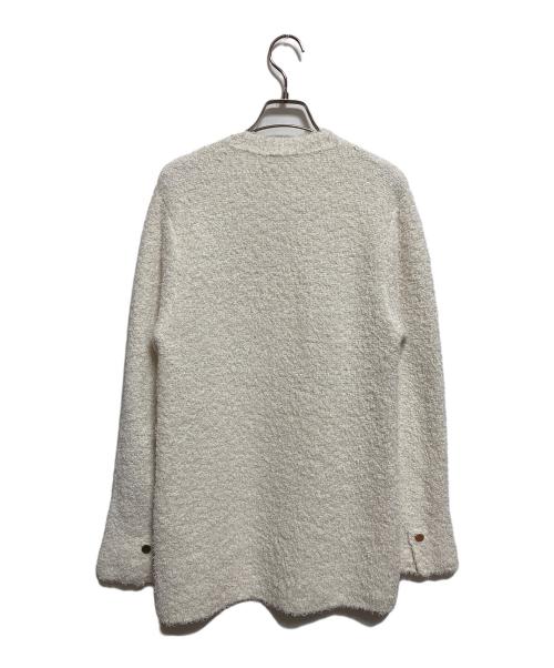 icB（アイシービー）icB (アイシービー) ぺーパーモール ニットジャケット ホワイト サイズ:Sの古着・服飾アイテム