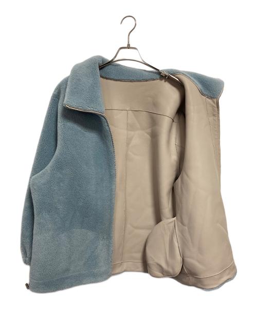 ELENDEEK（エレンディーク）ELENDEEK (エレンディーク) ボアフェイクレザーコート ブルー サイズ:01 未使用品の古着・服飾アイテム