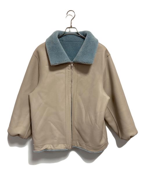 ELENDEEK（エレンディーク）ELENDEEK (エレンディーク) ボアフェイクレザーコート ブルー サイズ:01 未使用品の古着・服飾アイテム