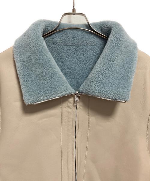 ELENDEEK（エレンディーク）ELENDEEK (エレンディーク) ボアフェイクレザーコート ブルー サイズ:01 未使用品の古着・服飾アイテム