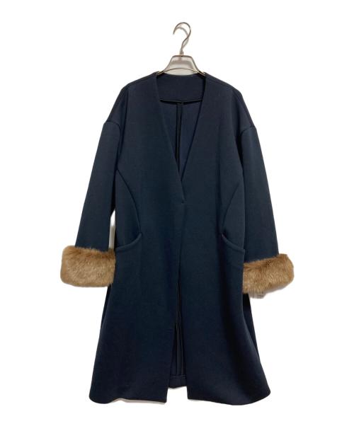 ROPE（ロペ）ROPE (ロペ) ノーカラーコート ネイビー サイズ:XS 未使用品の古着・服飾アイテム